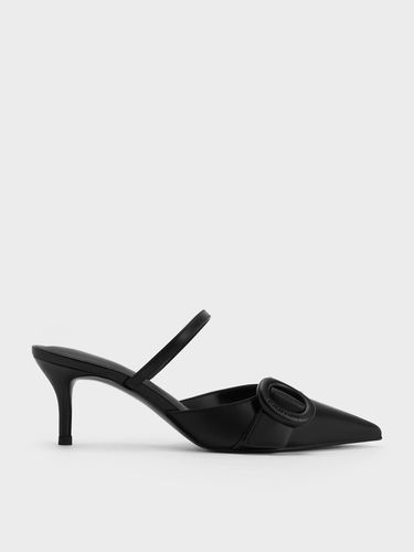 Charles & Keith - Oval-Buckle Pointed-Toe Mules - Charles & Keith - Modalova