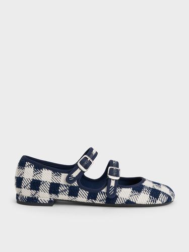 Charles & Keith - Checkered Double-Strap Mary Jane Flats - Charles & Keith - Modalova