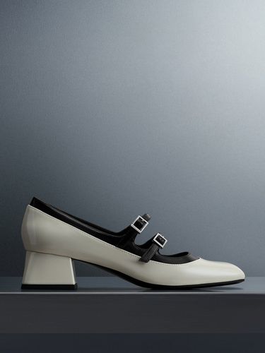 Charles & Keith - Patent Double Buckle Two-Tone Mary Janes - Charles & Keith - Modalova