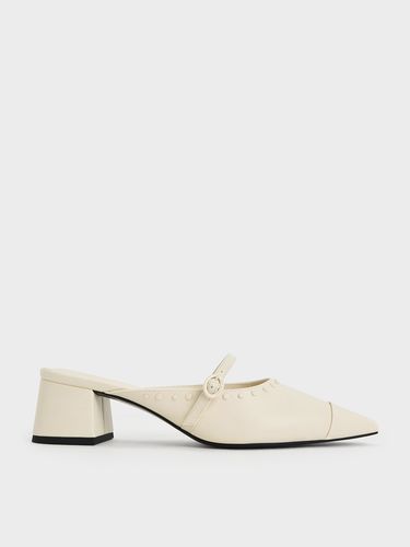 Charles & Keith - Studded Pointed-Toe Block Heel Mules - Charles & Keith - Modalova