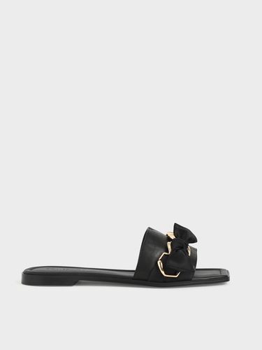 Charles & Keith - Satin Scarf Leather Slide Sandals - Charles & Keith - Modalova