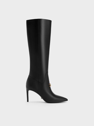 Charles & Keith - Gabine Leather Heeled Knee-High Boots - Charles & Keith - Modalova