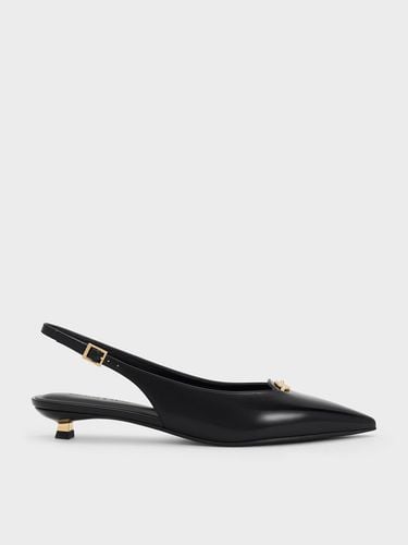 Charles & Keith - Metallic-Accent Kitten-Heel Slingback Pumps - Charles & Keith - Modalova