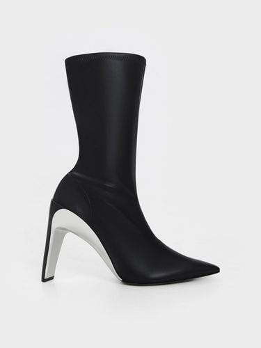 Charles & Keith - Devon Metallic Blade-Heel Ankle Boots - Charles & Keith - Modalova