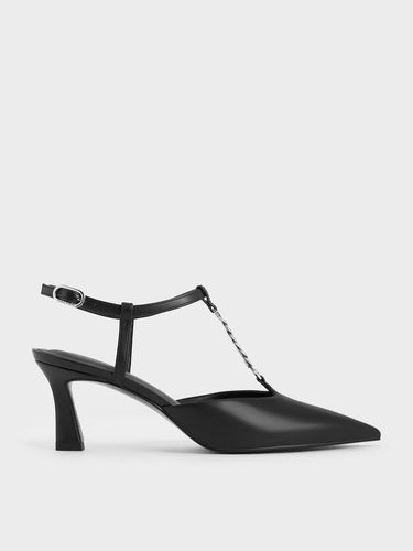 Charles & Keith - T-Bar Chain-Link Pointed-Toe Pumps - Charles & Keith - Modalova