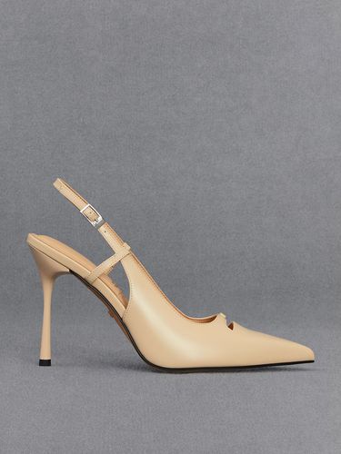 Charles & Keith - Leather Pointed-Toe Slingback Pumps - Charles & Keith - Modalova