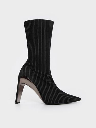 Charles & Keith - Devon Metallic Striped Blade-Heel Ankle Boots - Charles & Keith - Modalova