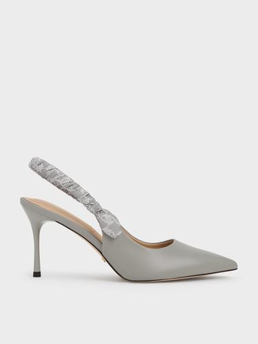 Charles & Keith - Tully Leather Ruched Print Slingback Pumps - Charles & Keith - Modalova