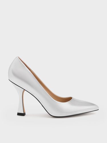 Charles & Keith - Metallic Leather Flared Heel Pumps - Charles & Keith - Modalova