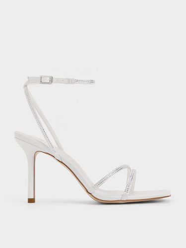 Charles & Keith - Satin Crystal-Embellished Stiletto-Heel Sandals - Charles & Keith - Modalova