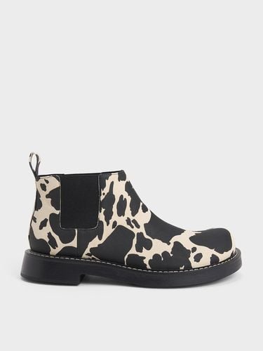 Charles & Keith - Penelope Cow-Print Pull-Tab Chelsea Boots - Charles & Keith - Modalova