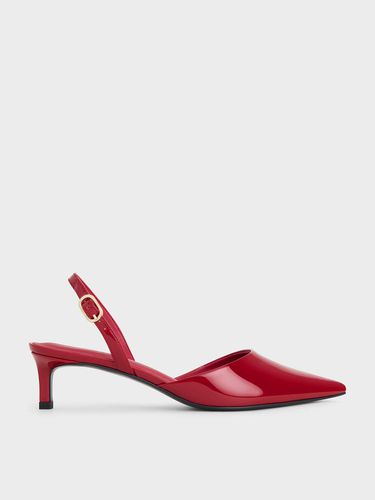 Charles & Keith - Patent Pointed-Toe Slingback Kitten Heels - Charles & Keith - Modalova