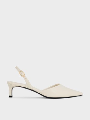 Charles & Keith - Patent Pointed-Toe Slingback Kitten Heels - Charles & Keith - Modalova