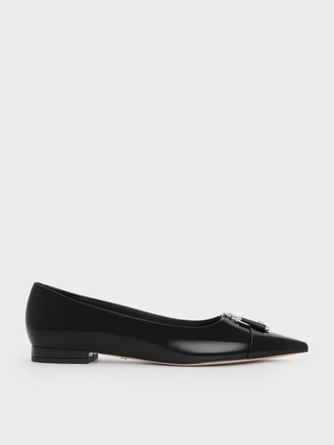 Charles & Keith - Nina Leather Pointed Cap-Toe Flats - Charles & Keith - Modalova