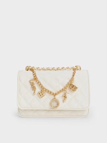 Charles & Keith - Charm-Embellished Quilted Clutch - Charles & Keith - Modalova