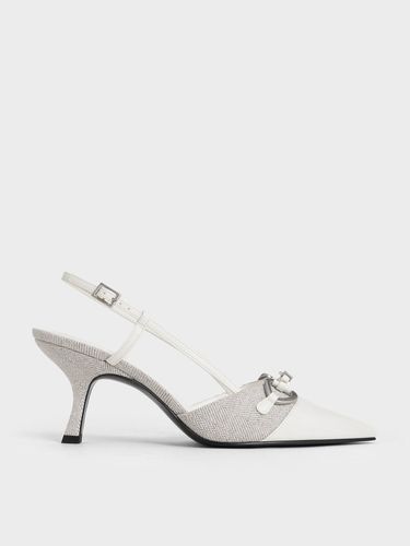 Charles & Keith - Slingback-Pumps aus gewebtem Stoff mit schrägem Absatz und metallischem Akzent - Charles & Keith - Modalova