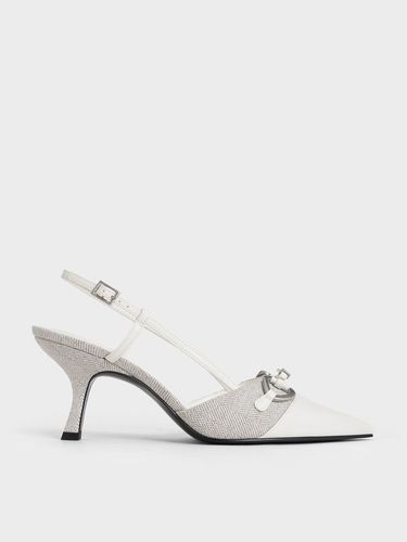 Charles & Keith - Woven Fabric Metallic-Accent Slant-Heel Slingback Pumps - Charles & Keith - Modalova