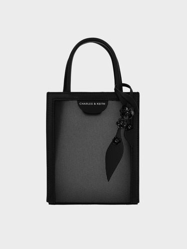 Charles & Keith - Mesh Sequin-Flower Elongated Tote Bag - Charles & Keith - Modalova