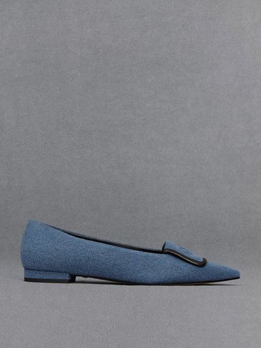 Charles & Keith - Leather & Denim Pointed-Toe Flats - Charles & Keith - Modalova