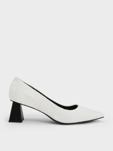 Charles & Keith - Tweed Trapeze Kitten Heel Pumps - Charles & Keith - Modalova