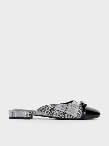 Charles & Keith - Bow Tweed Cap-Toe Mules - Charles & Keith - Modalova