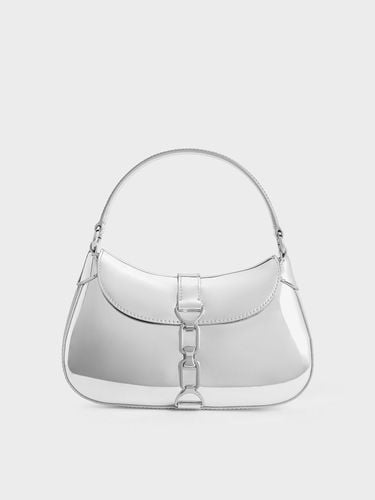 Charles & Keith - Agatha Metallic Chain-Accent Hobo Bag - Charles & Keith - Modalova