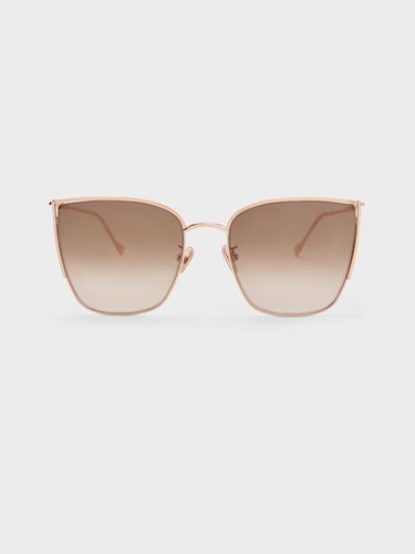 Charles & Keith - Shea Metallic-Rim Square Sunglasses - Charles & Keith - Modalova