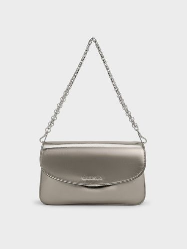 Charles & Keith - Caia Metallic Front Flap Shoulder Bag - Charles & Keith - Modalova