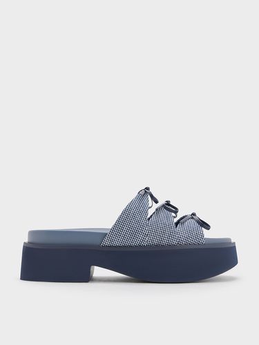 Charles & Keith - Dorri Textured Triple-Bow Platform Sandals - Charles & Keith - Modalova