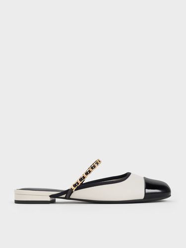 Charles & Keith - Patent Two-Tone Chain-Strap Mules - Charles & Keith - Modalova