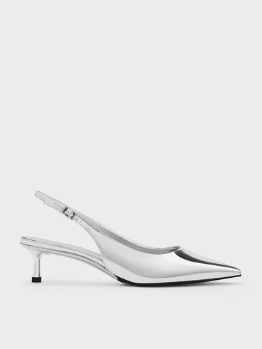 Charles & Keith - Metallic Pointed-Toe Kitten-Heel Slingback Pumps - Charles & Keith - Modalova