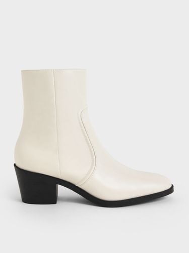 Charles & Keith - Slant Heel Ankle Boots - Charles & Keith - Modalova