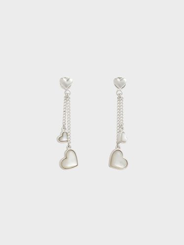 Charles & Keith - Annalise Double Heart Stone Drop Earrings - Charles & Keith - Modalova