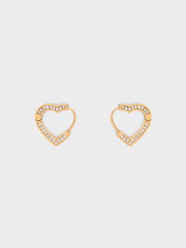 Charles & Keith - Malorie Crystal Heart Hoop Earrings - Charles & Keith - Modalova