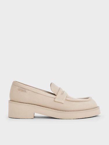 Charles & Keith - Faux Suede Chunky-Sole Penny Loafers - Charles & Keith - Modalova