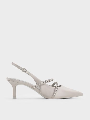 Charles & Keith - Satin Crystal-Embellished Mary Jane Pumps - Charles & Keith - Modalova