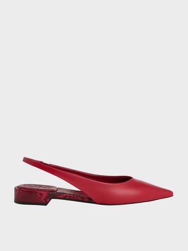 Charles & Keith - Pointed-Toe High-Vamp Slingback Flats - Charles & Keith - Modalova