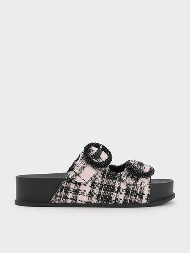 Charles & Keith - Tweed Beaded Circle Slide Sandals - Charles & Keith - Modalova