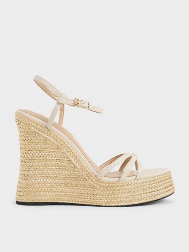 Charles & Keith - Leather Strappy Espadrille Wedges - Charles & Keith - Modalova