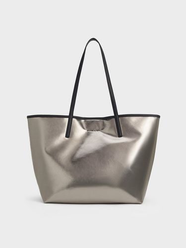 Charles & Keith - Sianna Metallic Reversible Tote Bag - Charles & Keith - Modalova