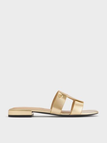 Charles & Keith - Joan Metallic Slide-Sandalen aus Leder - Charles & Keith - Modalova