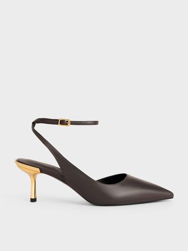 Charles & Keith - Metallic-Heel Ankle-Strap D'Orsay Pumps - Charles & Keith - Modalova