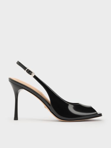 Charles & Keith - Kyra Leder-Slingback-Pumps mit offener Zehenpartie - Charles & Keith - Modalova