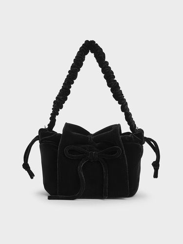 Charles & Keith - Velvet Bow Ruched Top Handle Bag - Charles & Keith - Modalova