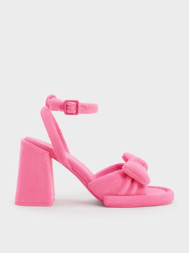 Charles & Keith - Loey Textured Bow Ankle-Strap Sandals - Charles & Keith - Modalova