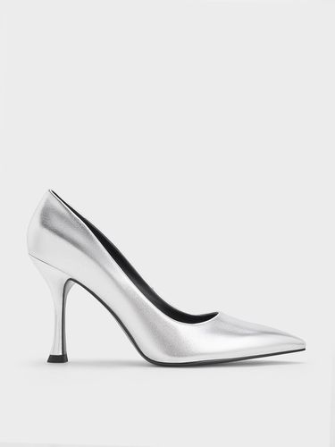 Charles & Keith - Metallic Pointed-Toe Spool-Heel Pumps - Charles & Keith - Modalova