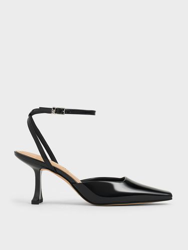 Charles & Keith - Leather Sculptural-Heel Ankle-Strap Pumps - Charles & Keith - Modalova