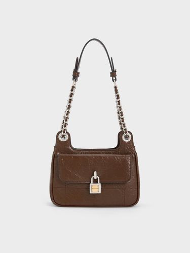 Charles & Keith - Suki Crinkle-Effect Padlock Shoulder Bag - Charles & Keith - Modalova