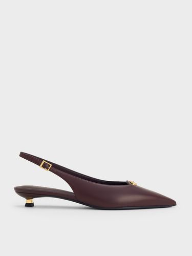 Charles & Keith - Metallic-Accent Kitten-Heel Slingback Pumps - Charles & Keith - Modalova