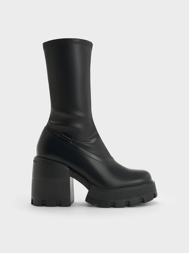 Charles & Keith - Side-Zip Platform Calf Boots - Charles & Keith - Modalova